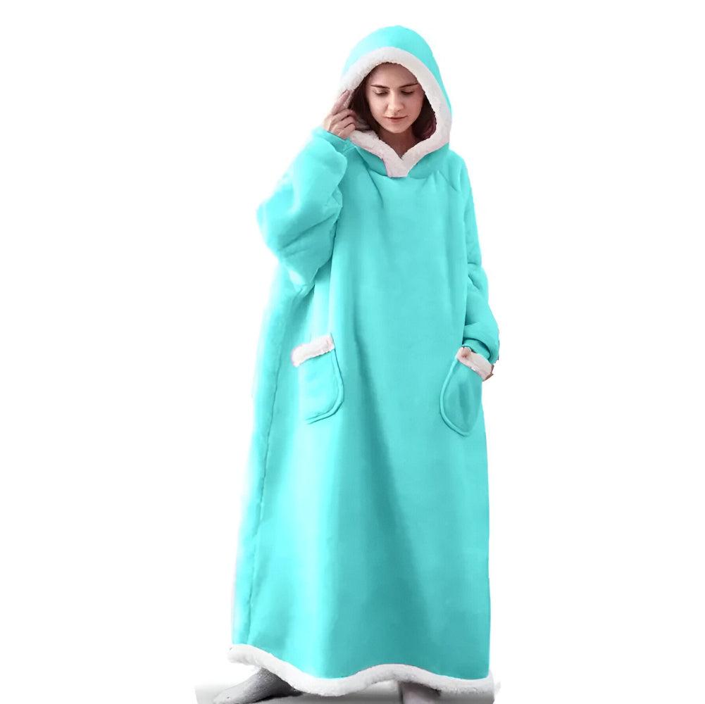WarmWrap Hoodie Filt - Pläd i överstorlek med huva och ficka