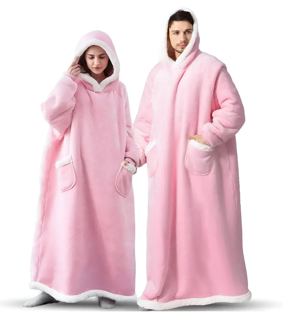 WarmWrap Hoodie Filt - Pläd i överstorlek med huva och ficka