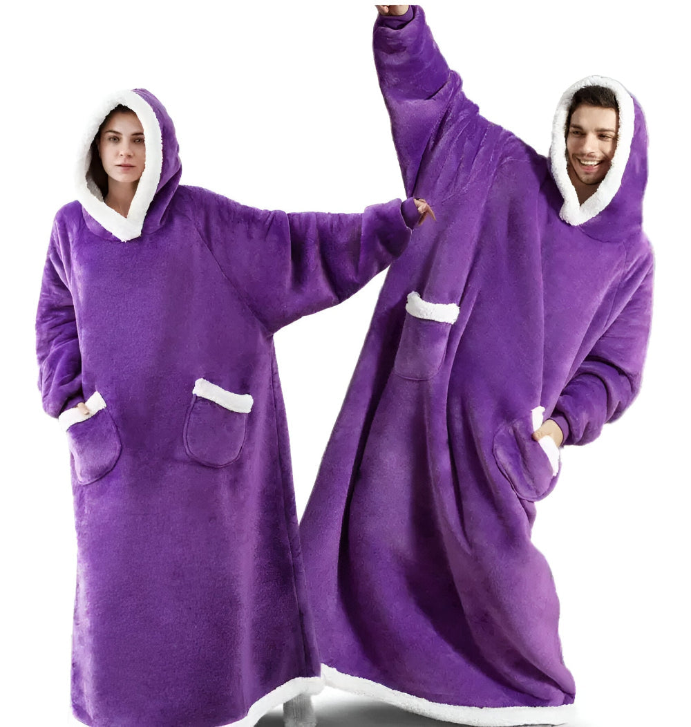 WarmWrap Hoodie Filt - Pläd i överstorlek med huva och ficka