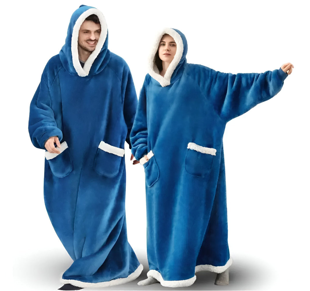WarmWrap Hoodie Filt - Pläd i överstorlek med huva och ficka