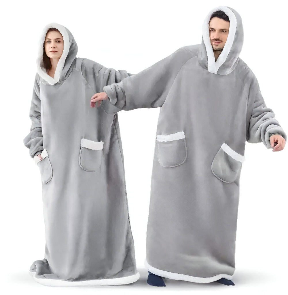 WarmWrap Hoodie Filt - Pläd i överstorlek med huva och ficka