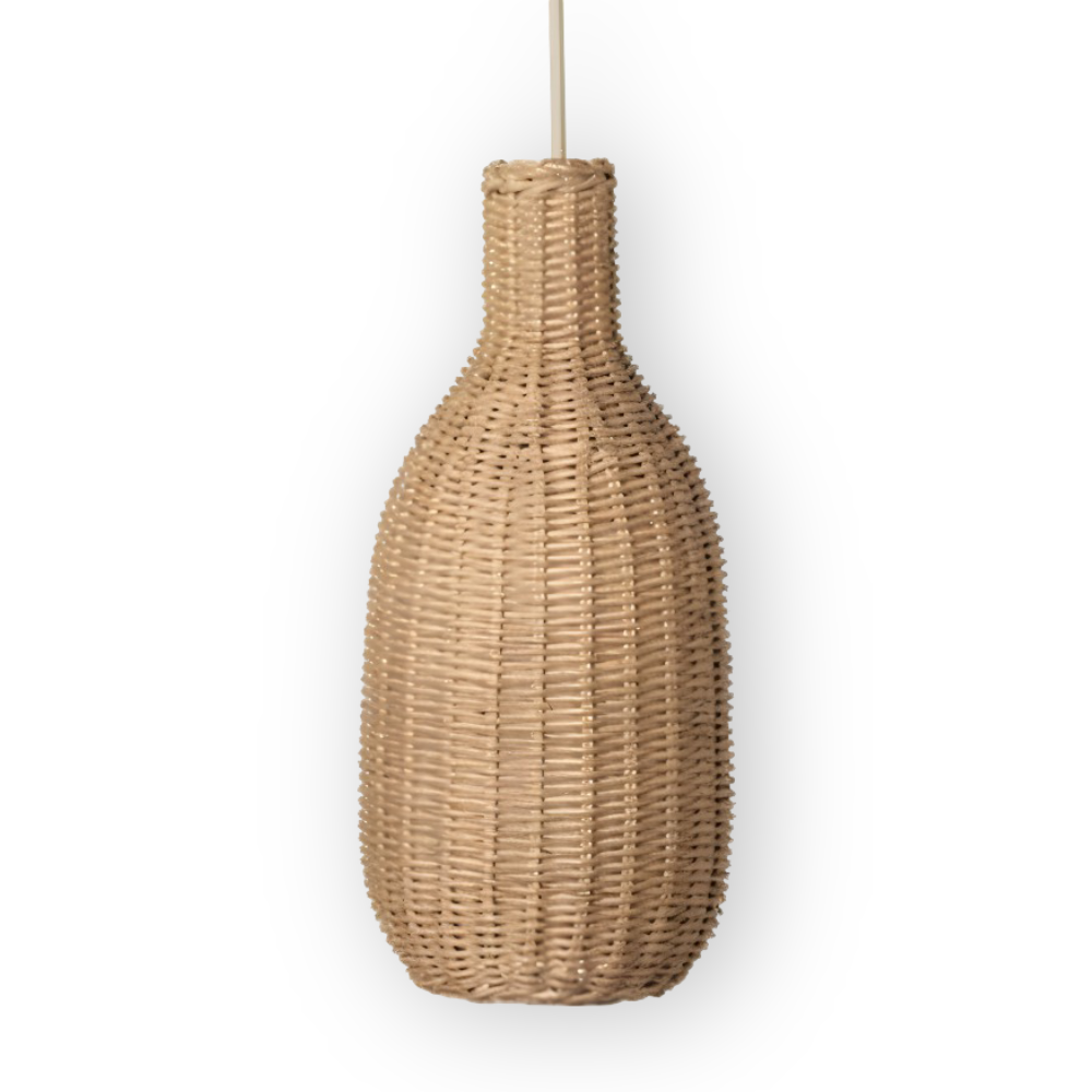 WickerCraft Pendellampa - Vintage Handgjord Rattan Hänglampa