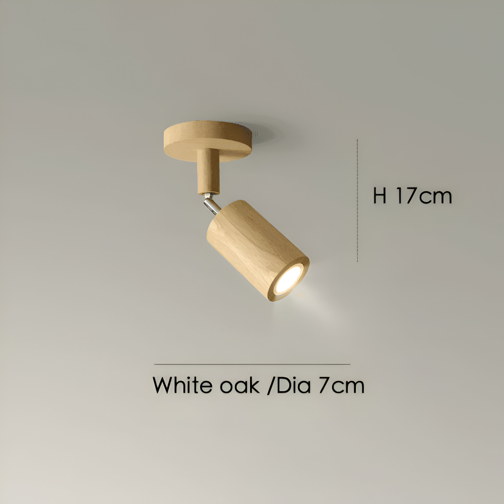 Woodsy Taklampa - Cylindrisk Träspotlight - Justerbar LED Belysning