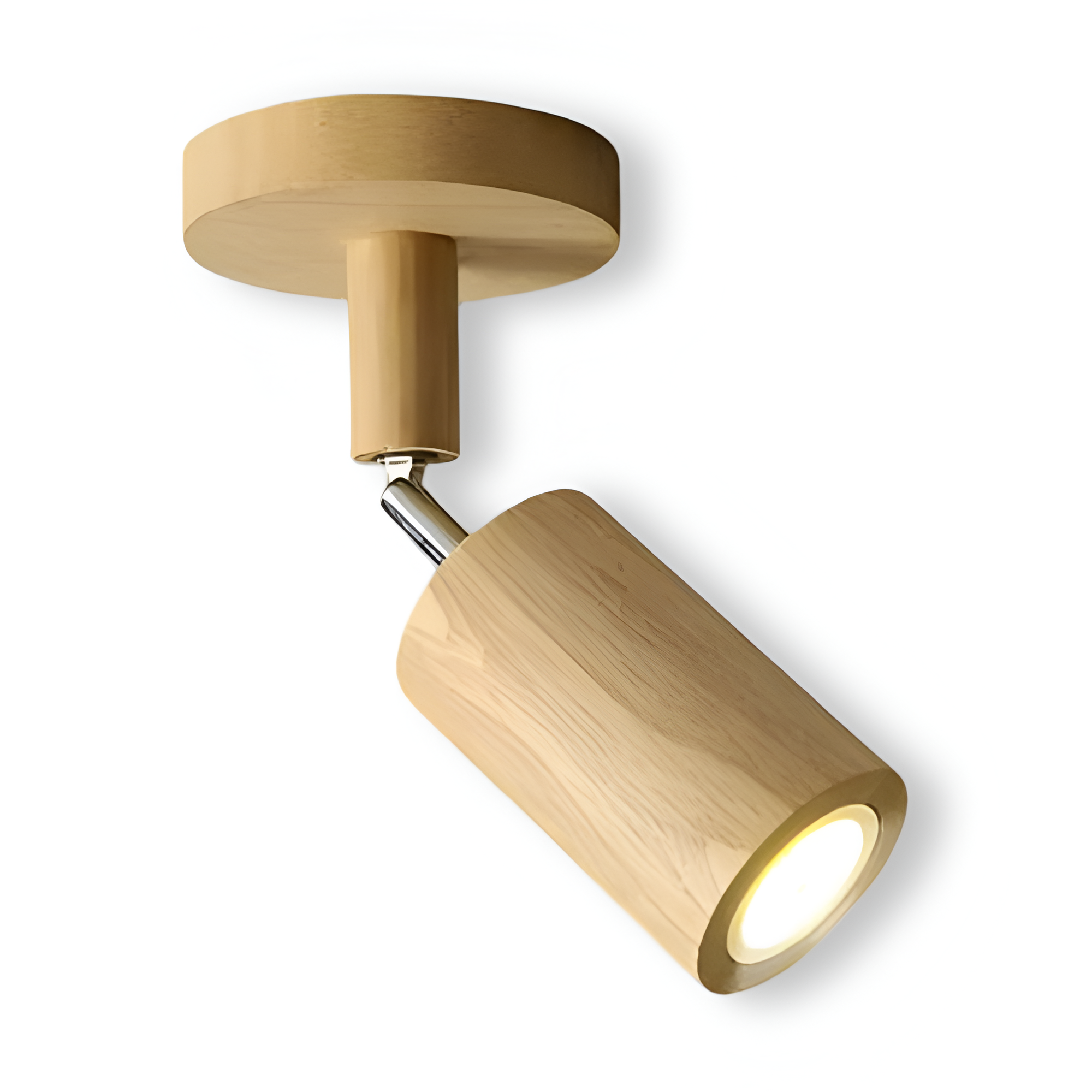 Woodsy Taklampa - Cylindrisk Träspotlight - Justerbar LED Belysning
