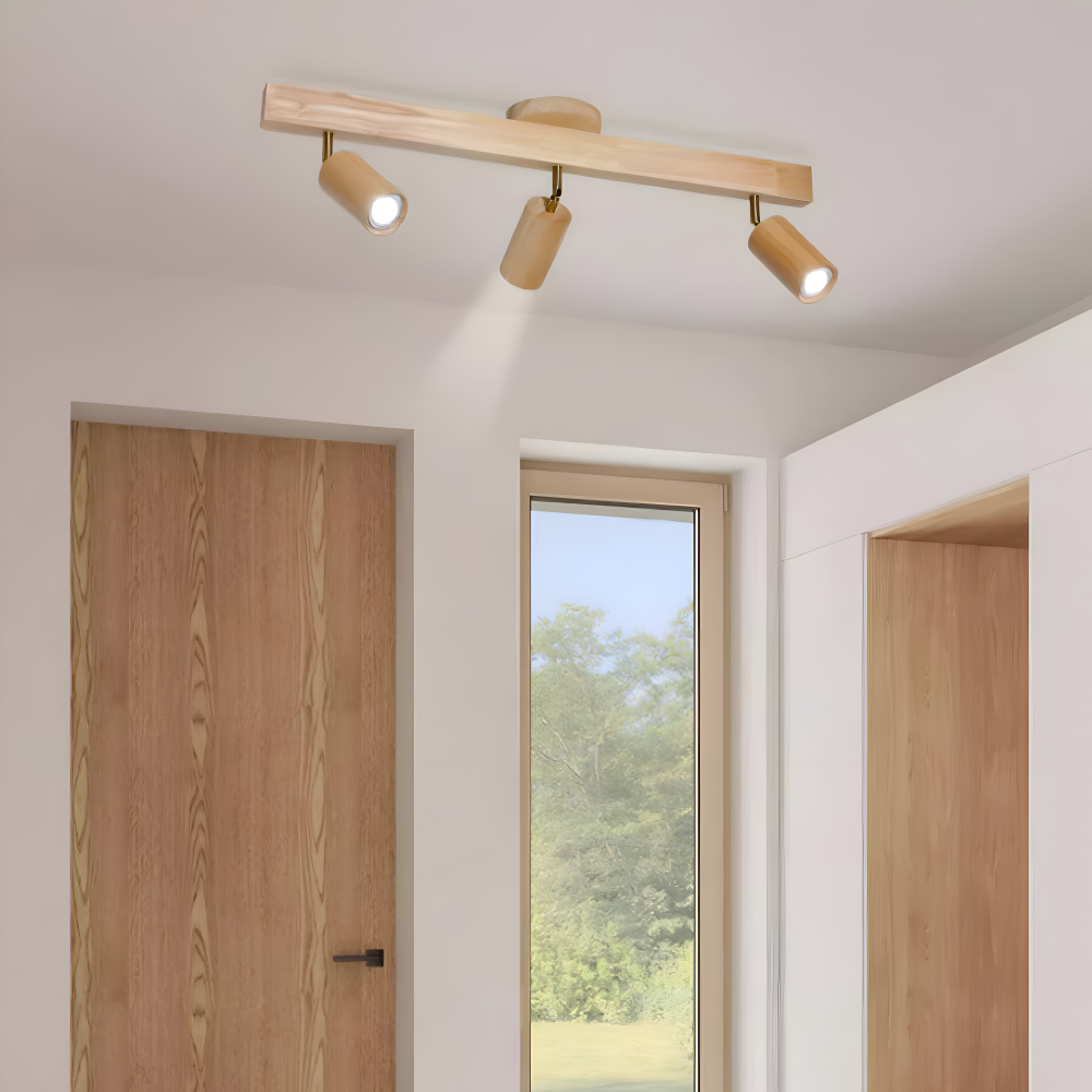 Woodsy Taklampa - Cylindrisk Träspotlight - Justerbar LED Belysning