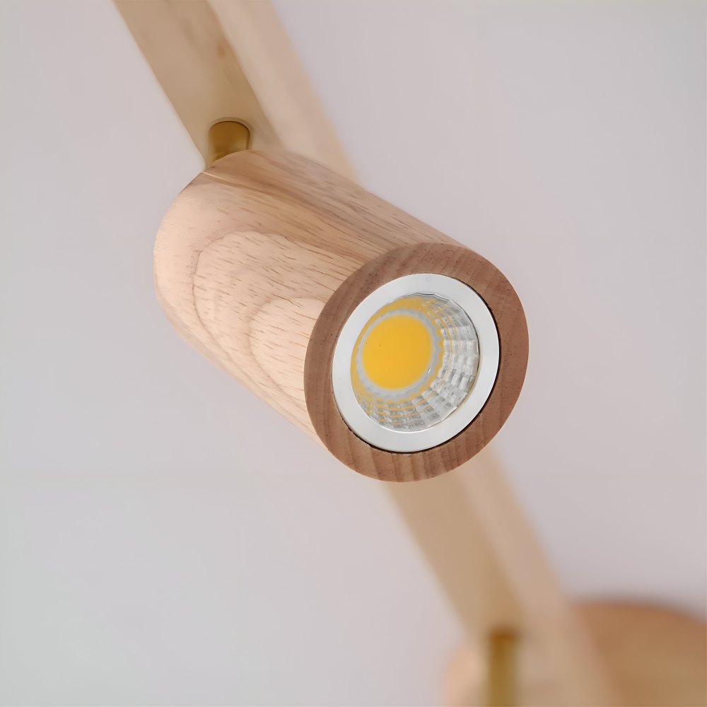 Woodsy Taklampa - Cylindrisk Träspotlight - Justerbar LED Belysning