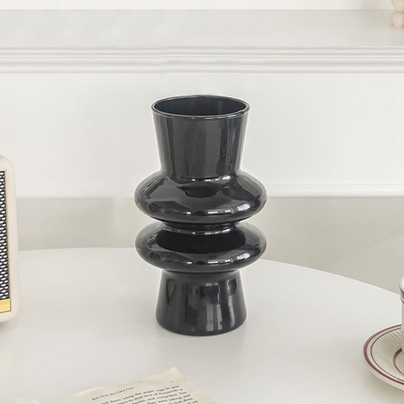 Glasblomvas med vågig design