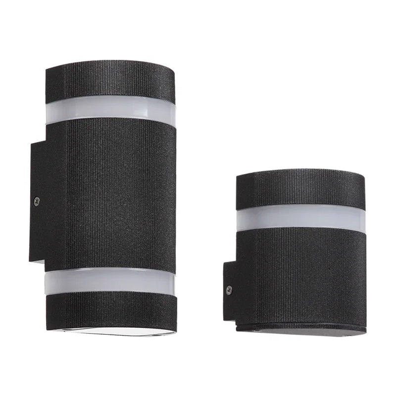 LED utomhusvägglampa svart cylindrisk design