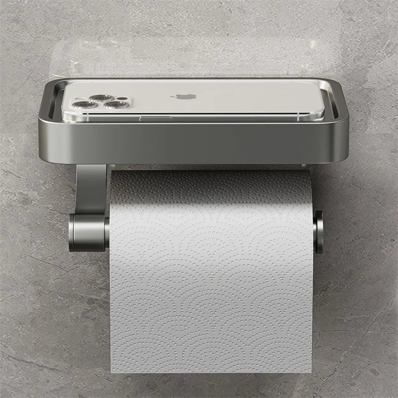 Toalettpappershållare Rostfritt Stål Med Hylla