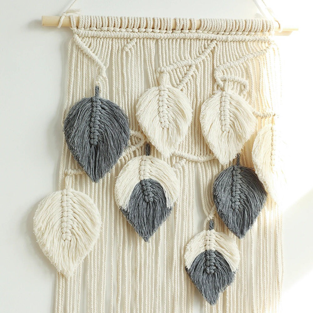 Macramé väggdekoration Boho estetisk inredning
