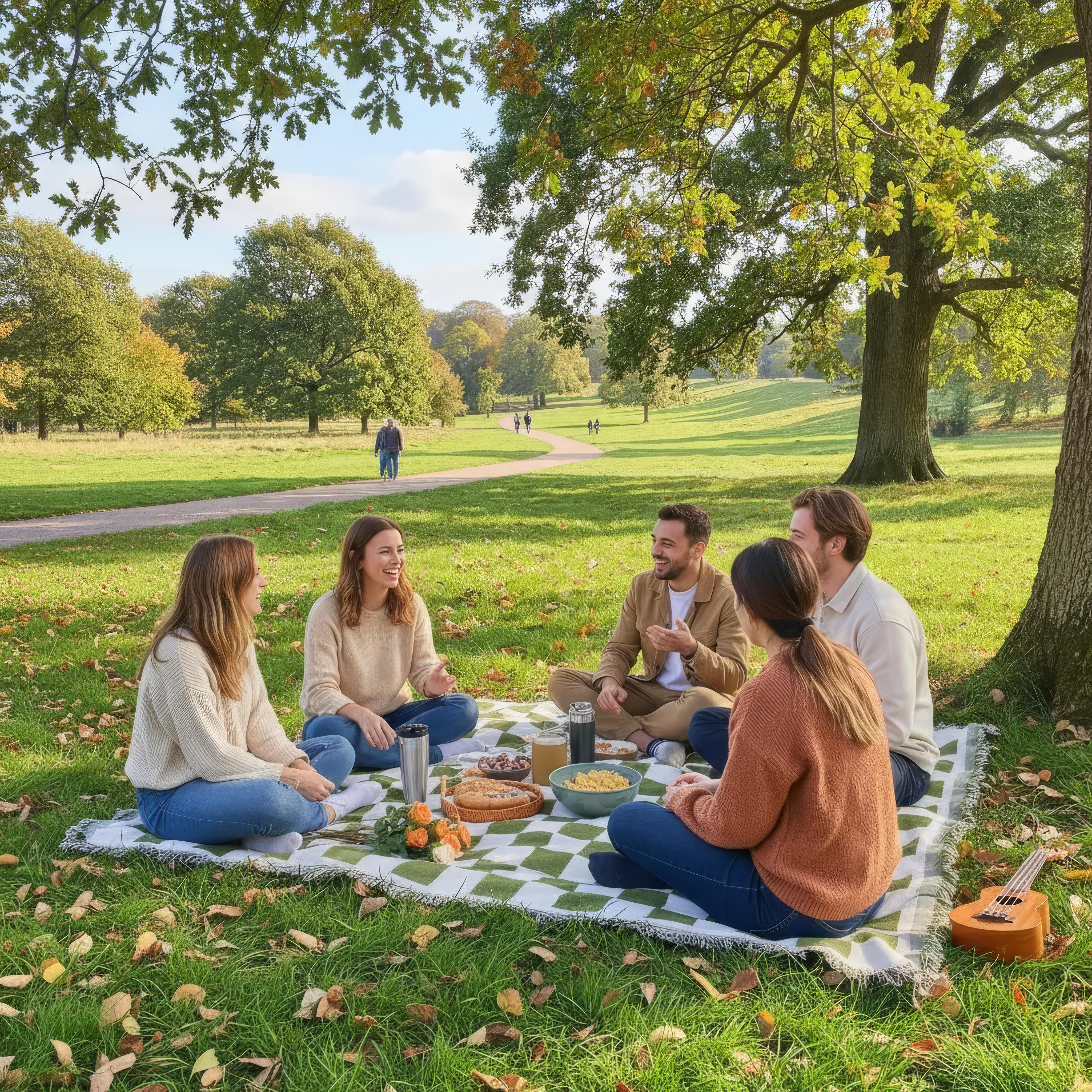Picknickfilt Mjuk Mikrofiber Rutig Design