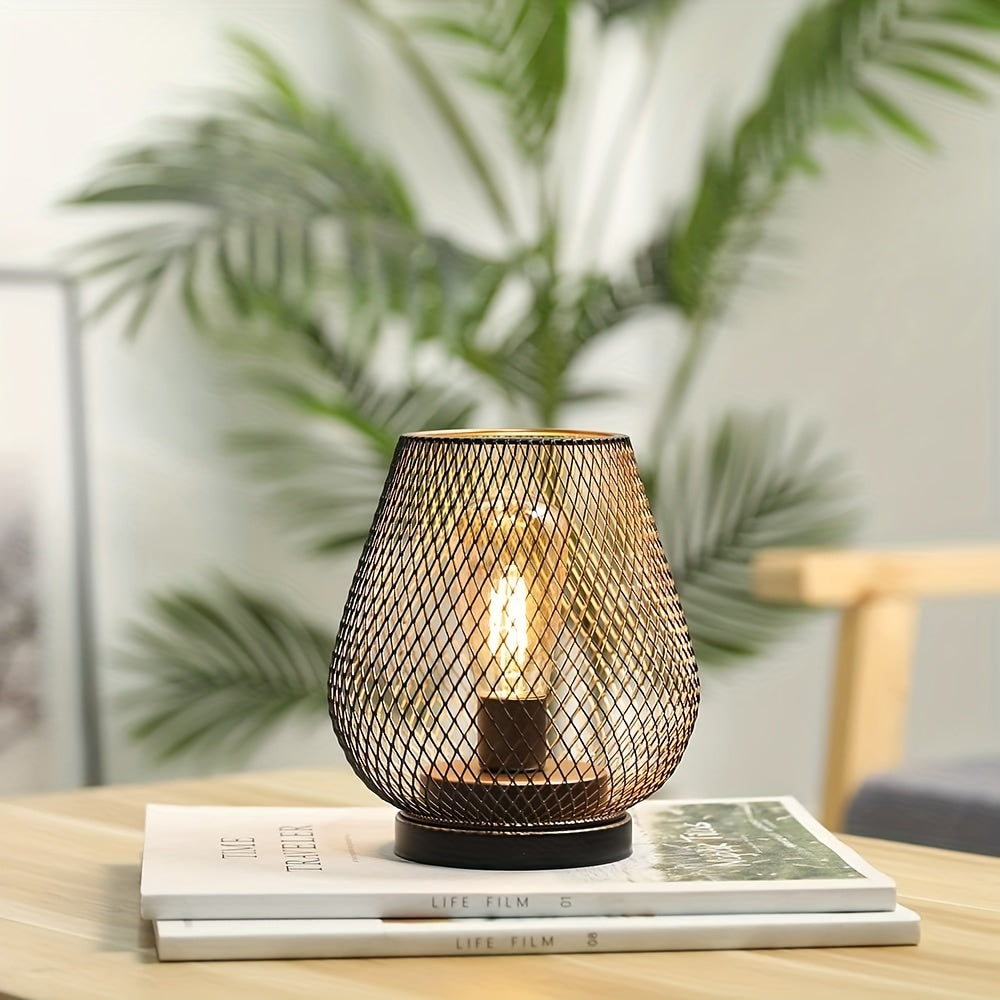 Elegant LED-lykta placerad på ett bord i en mysig miljö
