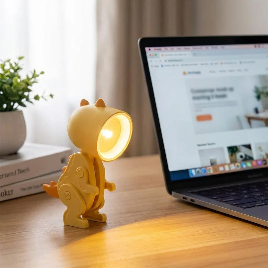 Vikbar skrivbordslampa för barn med söt dinosauriedesign