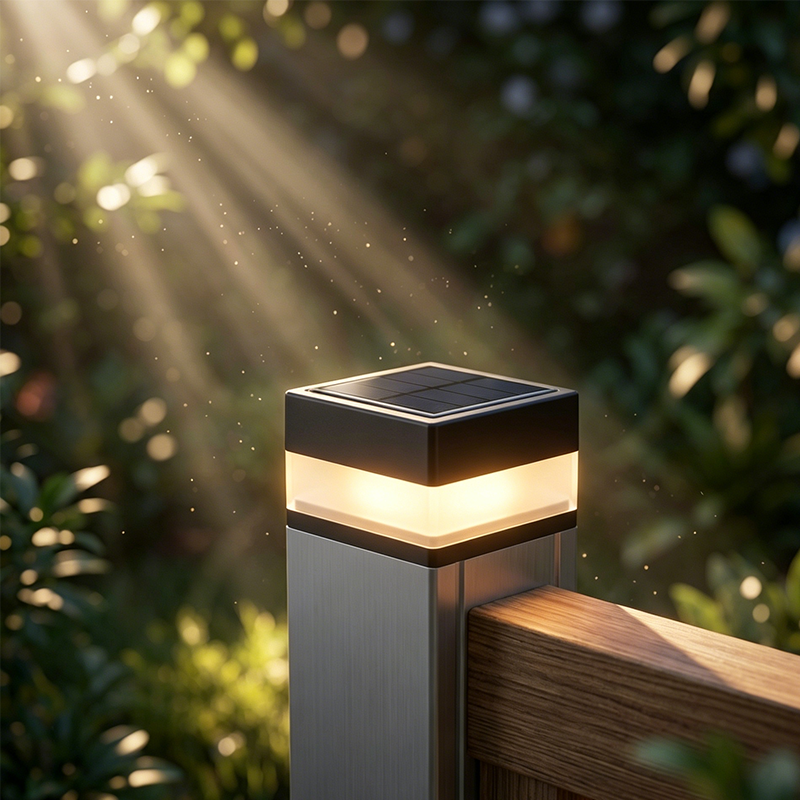 Solarlampa för stolpe i svart design för 7x7 cm stolpar