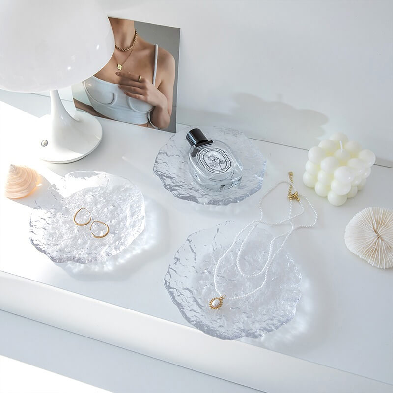 Glas Smyckesfat med Bubbligt Mönster
