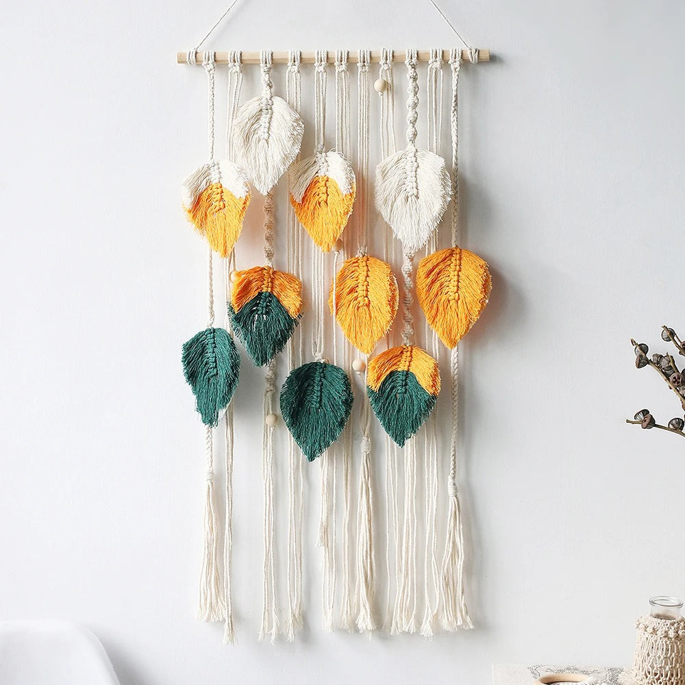 Macramé väggdekoration Boho estetisk inredning