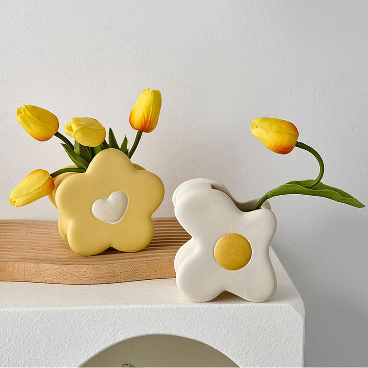 Keramiskt blomvas danskt pastellmotiv