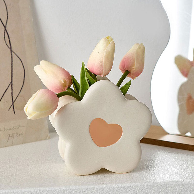 Keramiskt blomvas danskt pastellmotiv