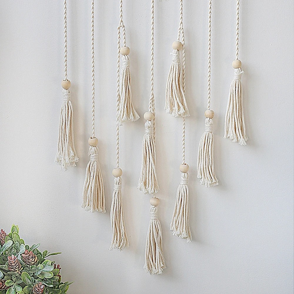 Macramé väggprydnadsfotohållare