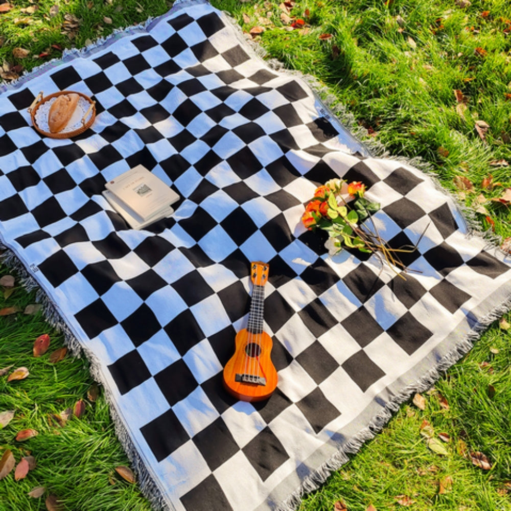 Picknickfilt Mjuk Mikrofiber Rutig Design