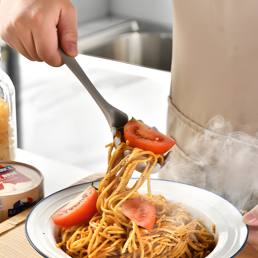 15-delars Silikon Köksredskapsset Khaki - Värmebeständiga Köksslevar & Stekspadar - Livsmedelsäkra & Diskmaskinssäkra