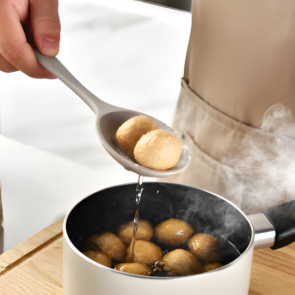 15-delars Silikon Köksredskapsset Khaki - Värmebeständiga Köksslevar & Stekspadar - Livsmedelsäkra & Diskmaskinssäkra