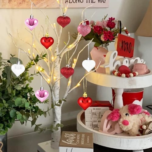 Elegant bordslampa i björkstil med dekorativa LED-ljus