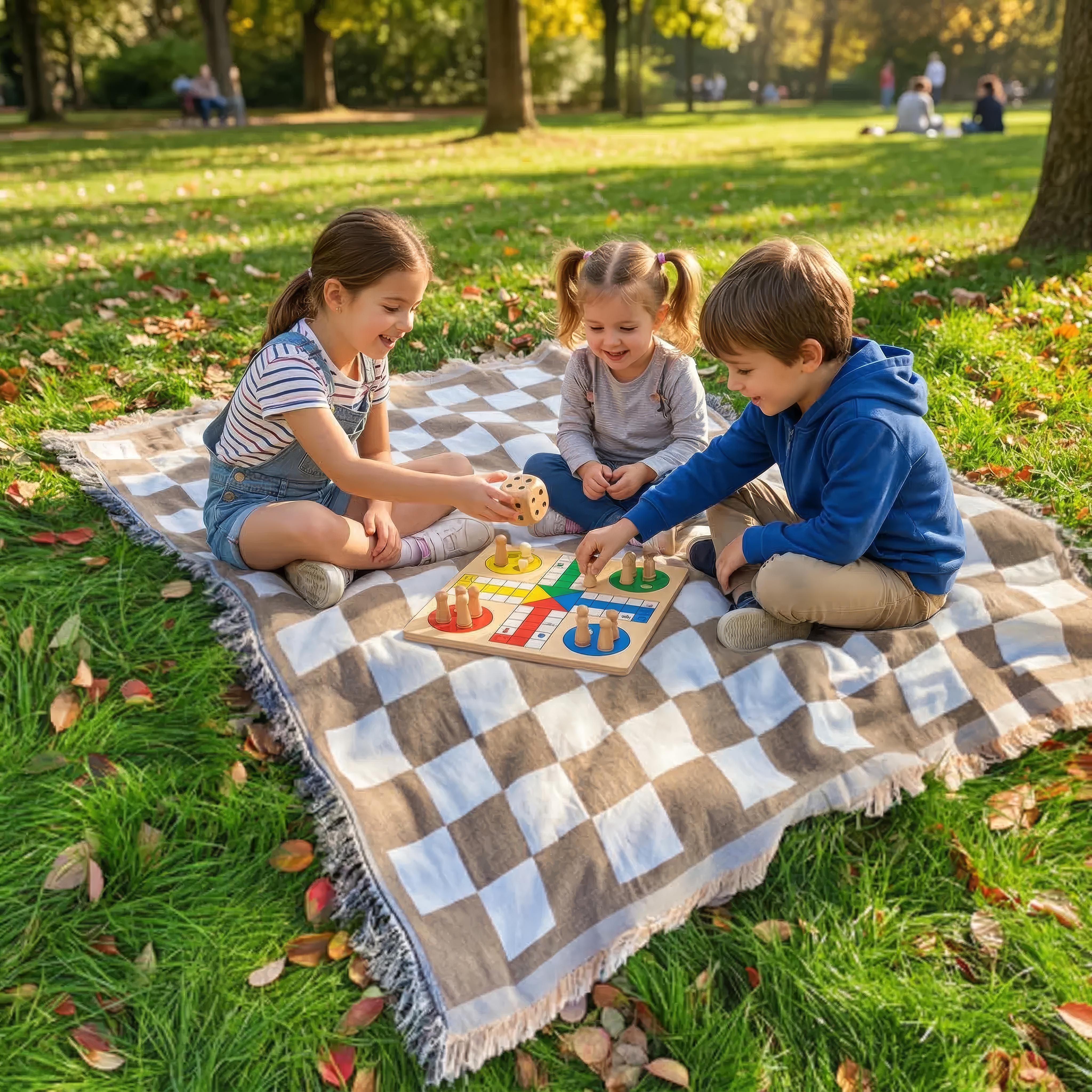 Picknickfilt Mjuk Mikrofiber Rutig Design