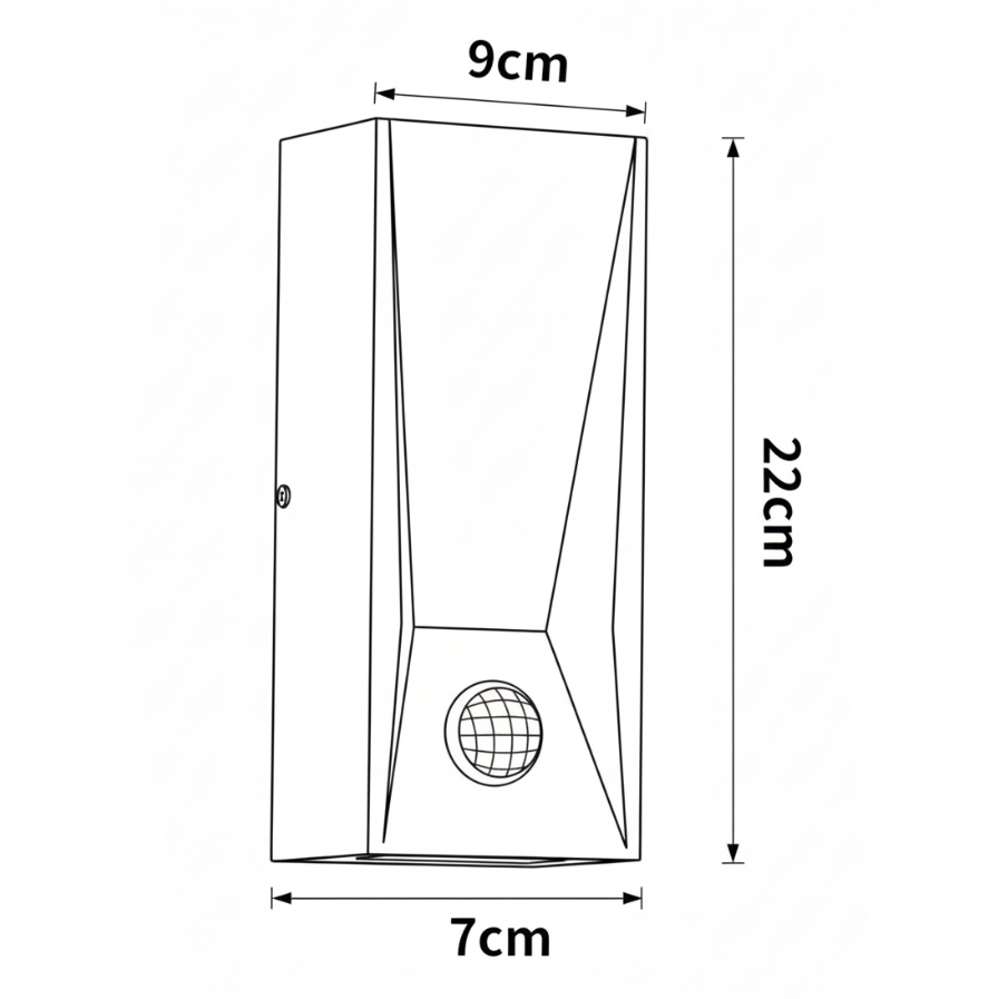 Utomhus vägglampa med rörelsesensor LED