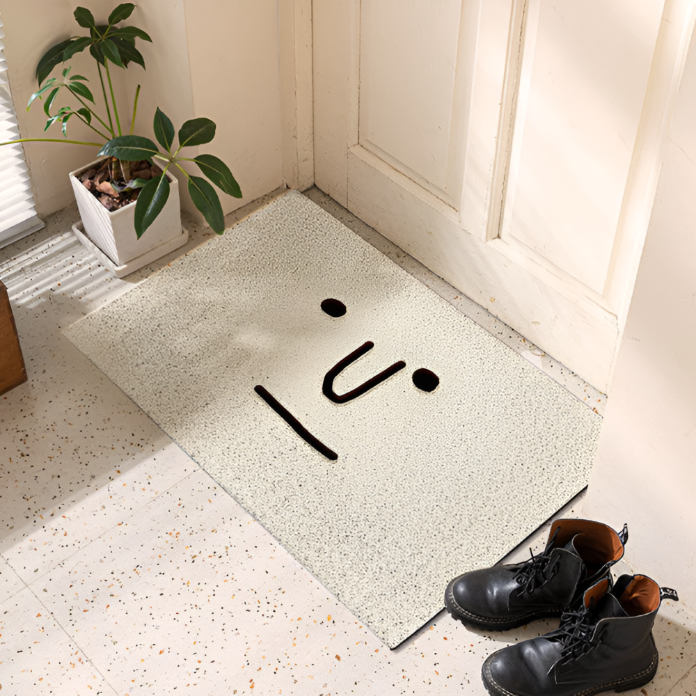 Halkfri PVC Dörrmatta med Smiley-ansikte Entrématta
