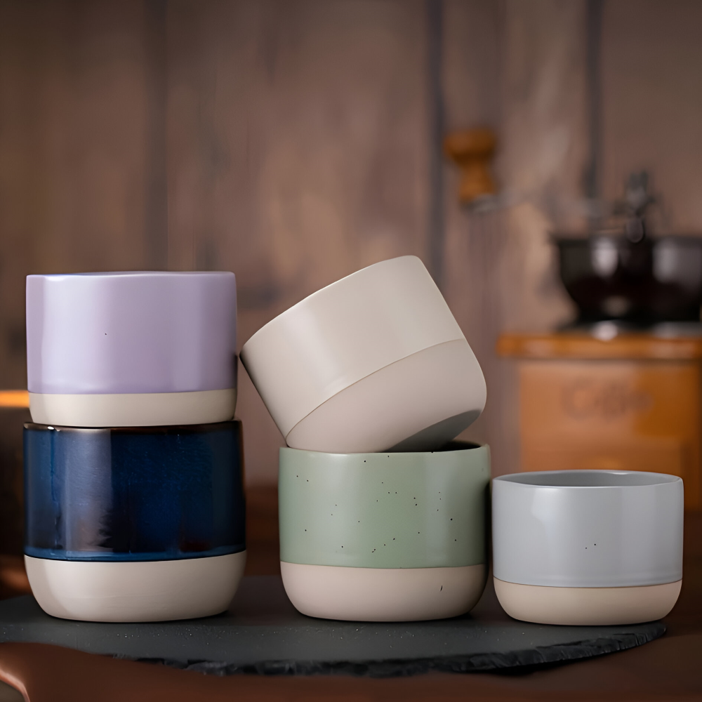 Keramik Kaffekoppar Set (230 ml) – 4-delat Muggar för Kaffe och Te