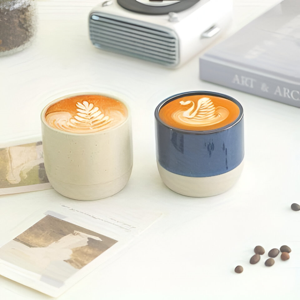 Keramik Kaffekoppar Set (230 ml) – 4-delat Muggar för Kaffe och Te