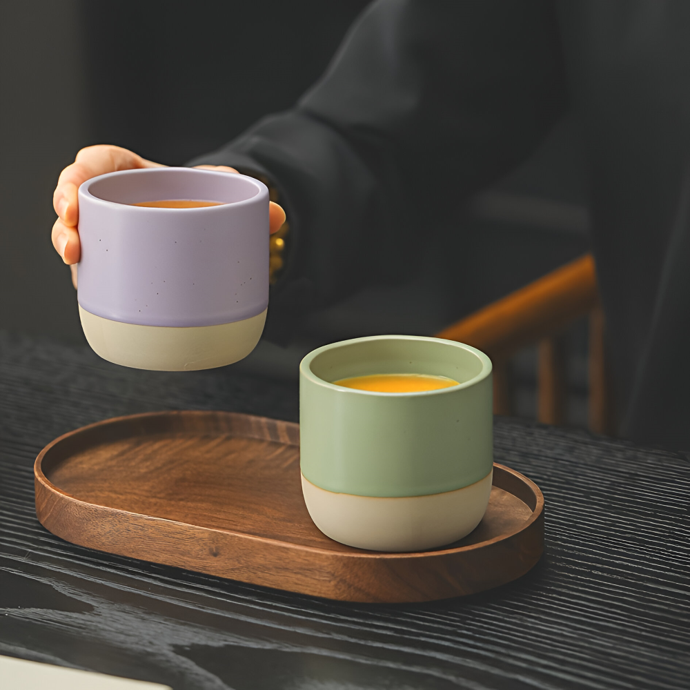 Keramik Kaffekoppar Set (230 ml) – 4-delat Muggar för Kaffe och Te