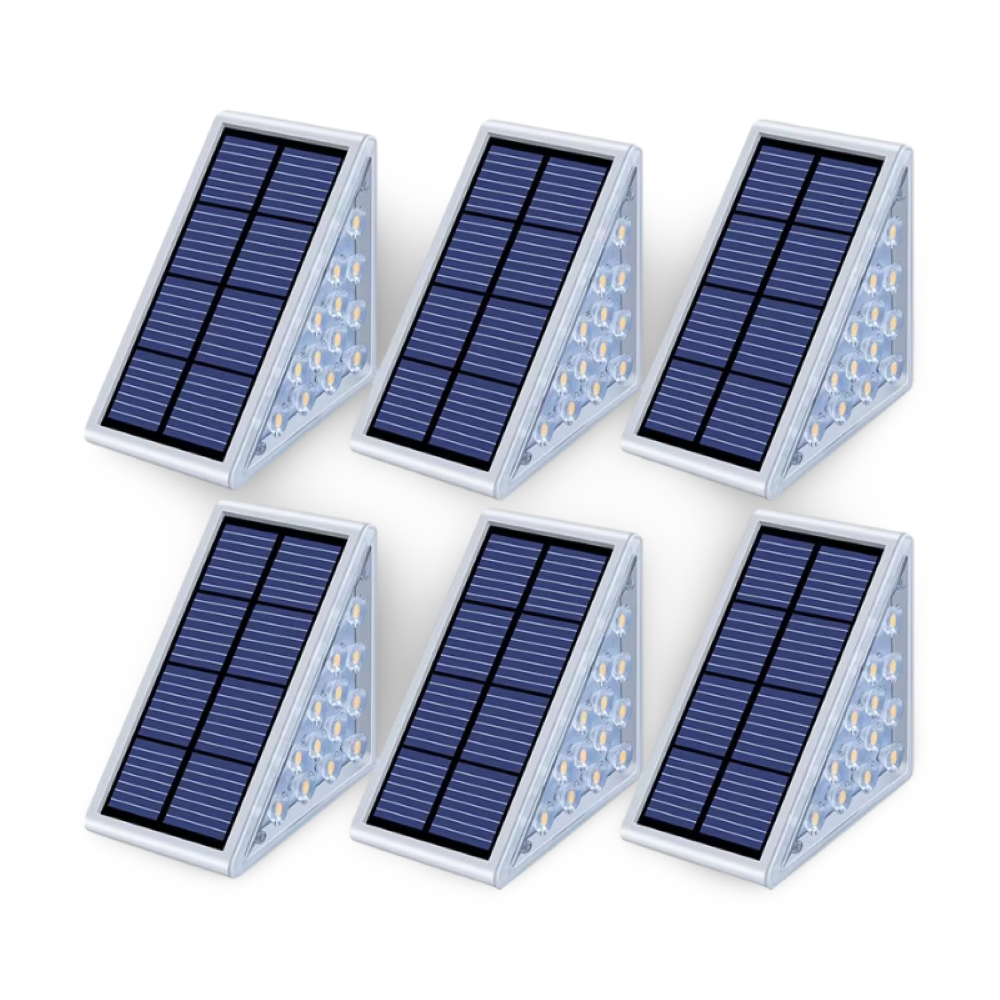 2/6 Pack Triangulära Solarlampor Trädgård - IP67 Solarljus - Trädgårdsdekoration Ljus