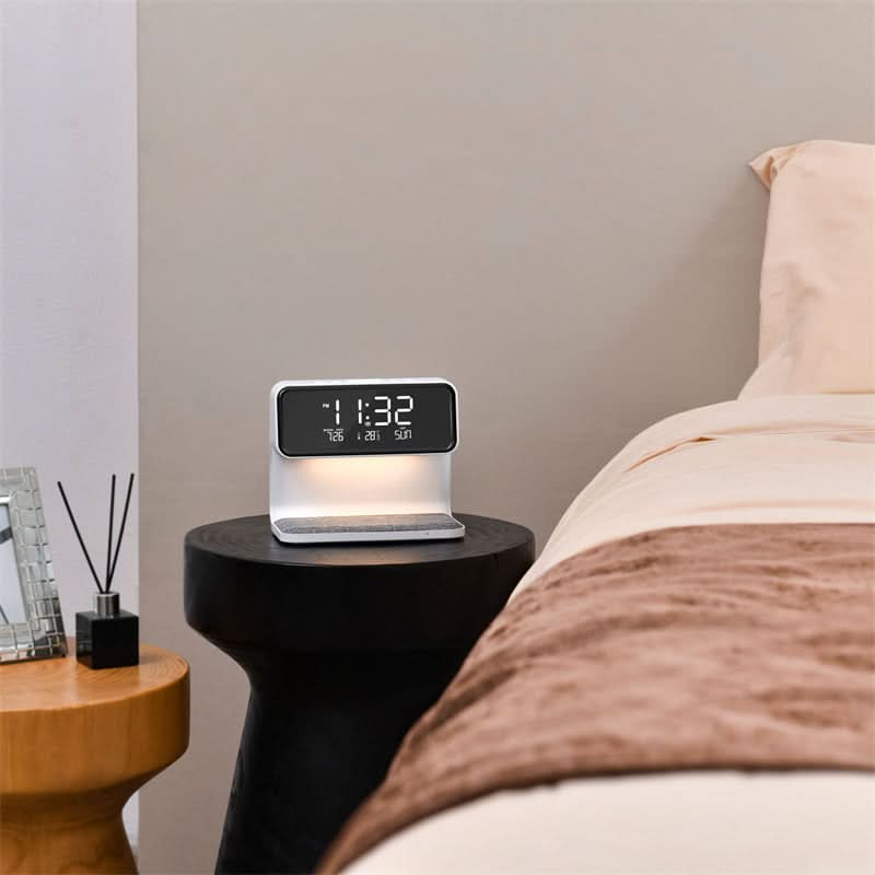 Modern nattlampa för sängbord med digital klockdisplay