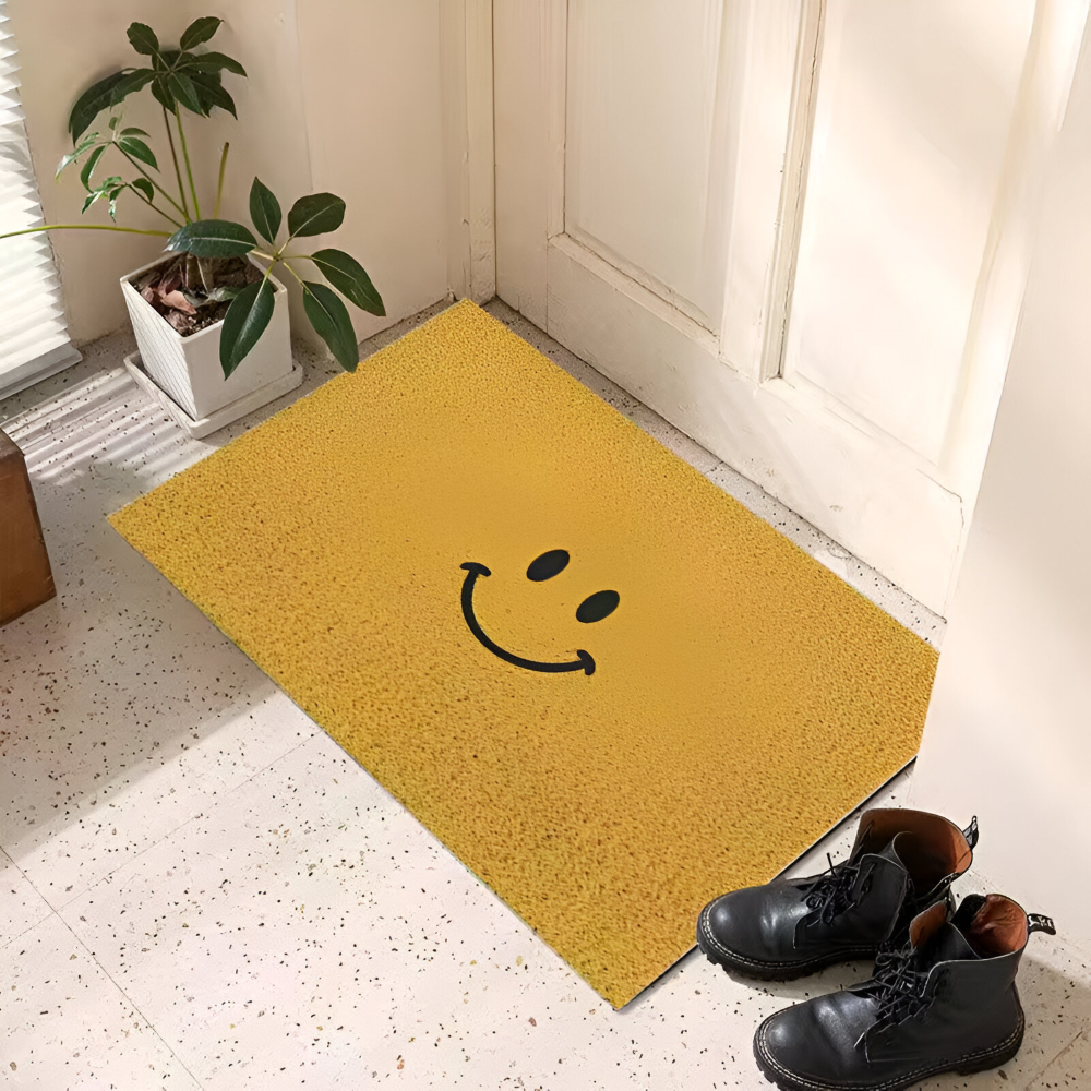 Halkfri PVC Dörrmatta med Smiley-ansikte Entrématta
