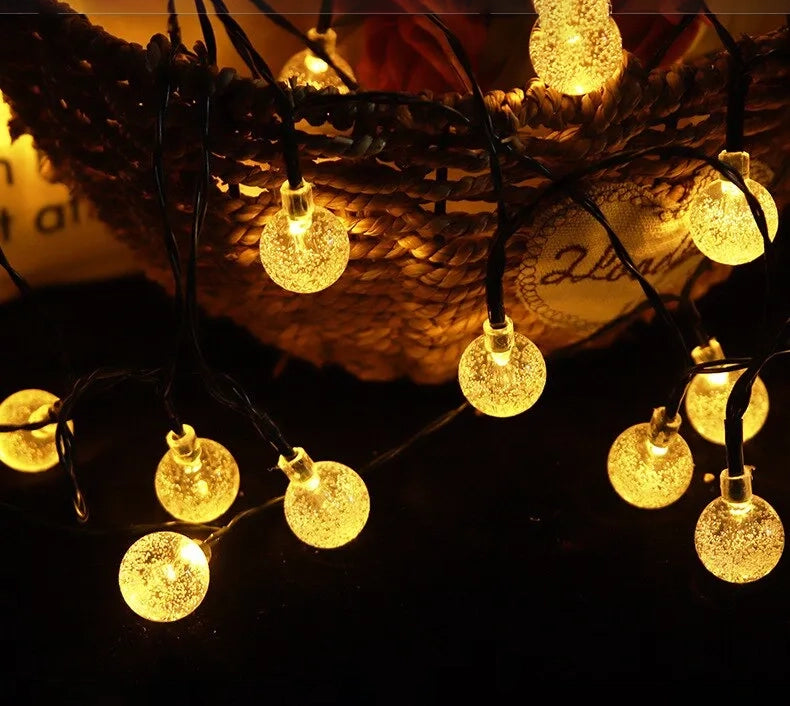 Solcell LED-ljusslinga utomhus 20 lampor 5 meter
