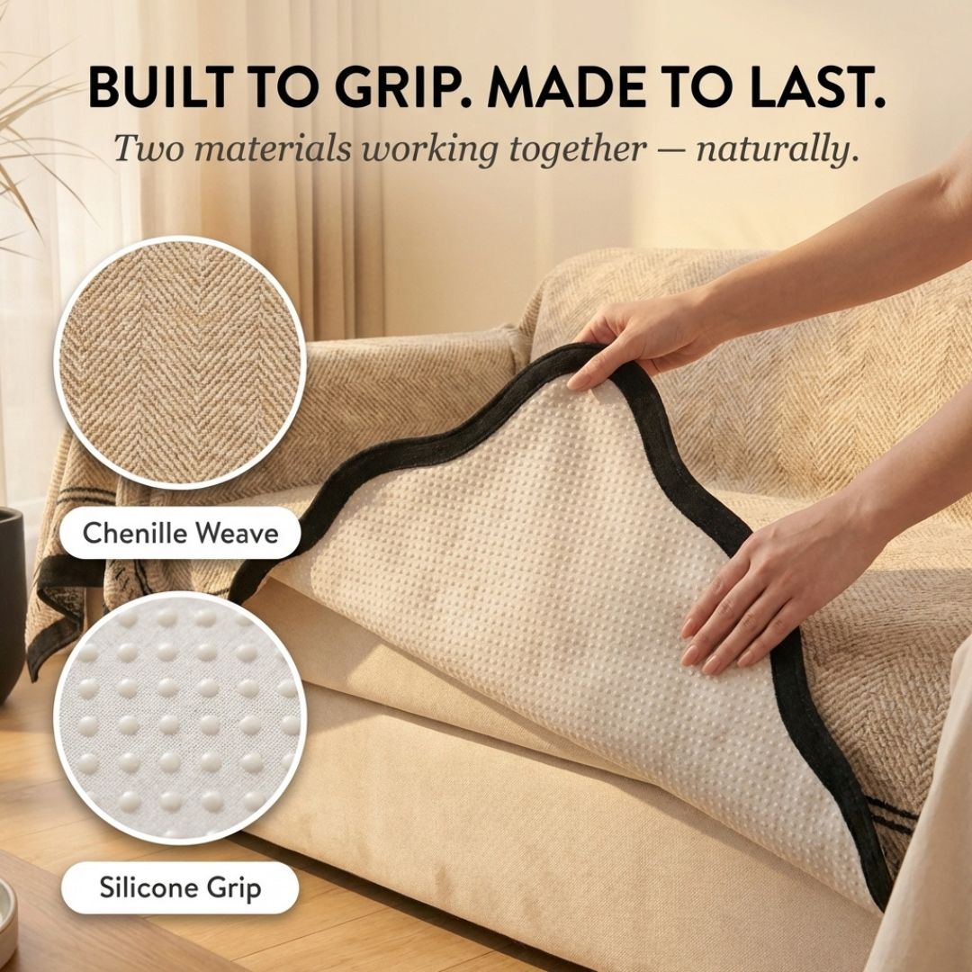 Sofföverdrag som skyddar sits och armstöd på en modern soffa