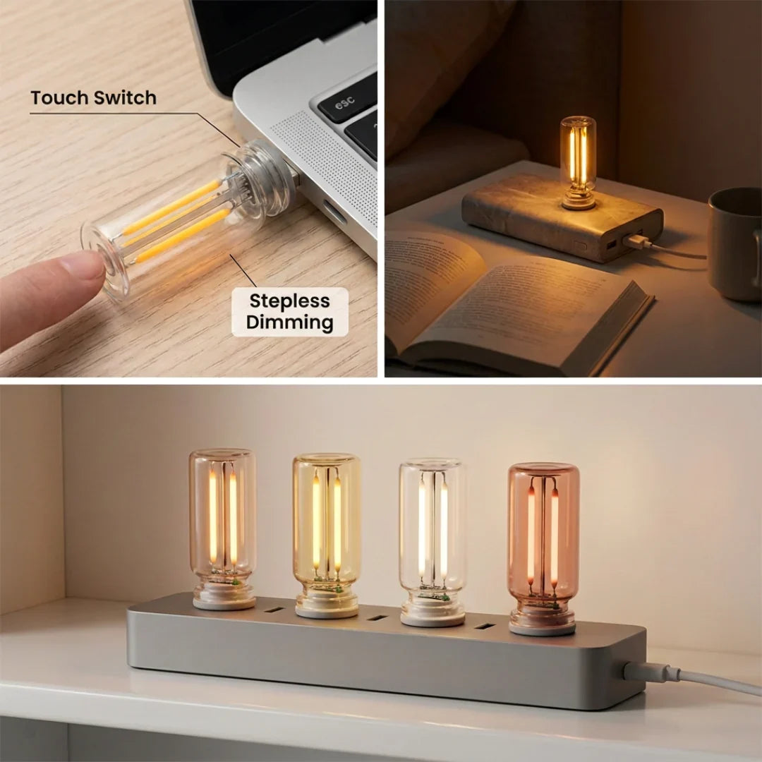 USB LED-lampa med touchdimmer för stämningsfull belysning