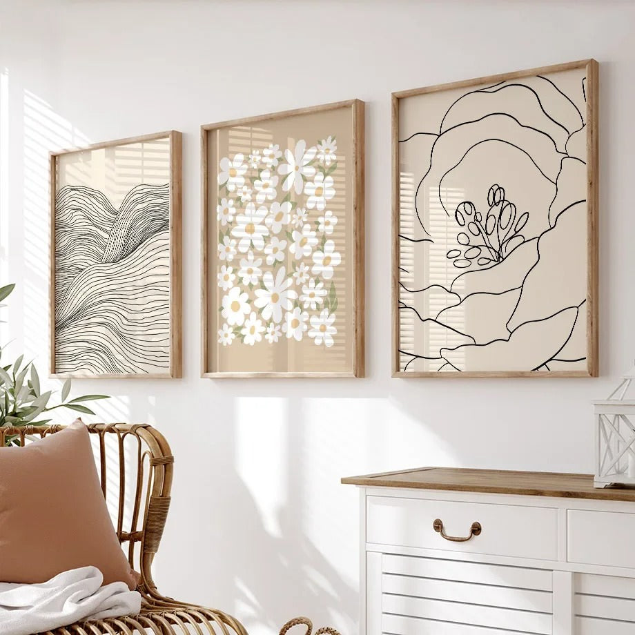 Lerretsväggkonst Minimalistisk Ljusbrun