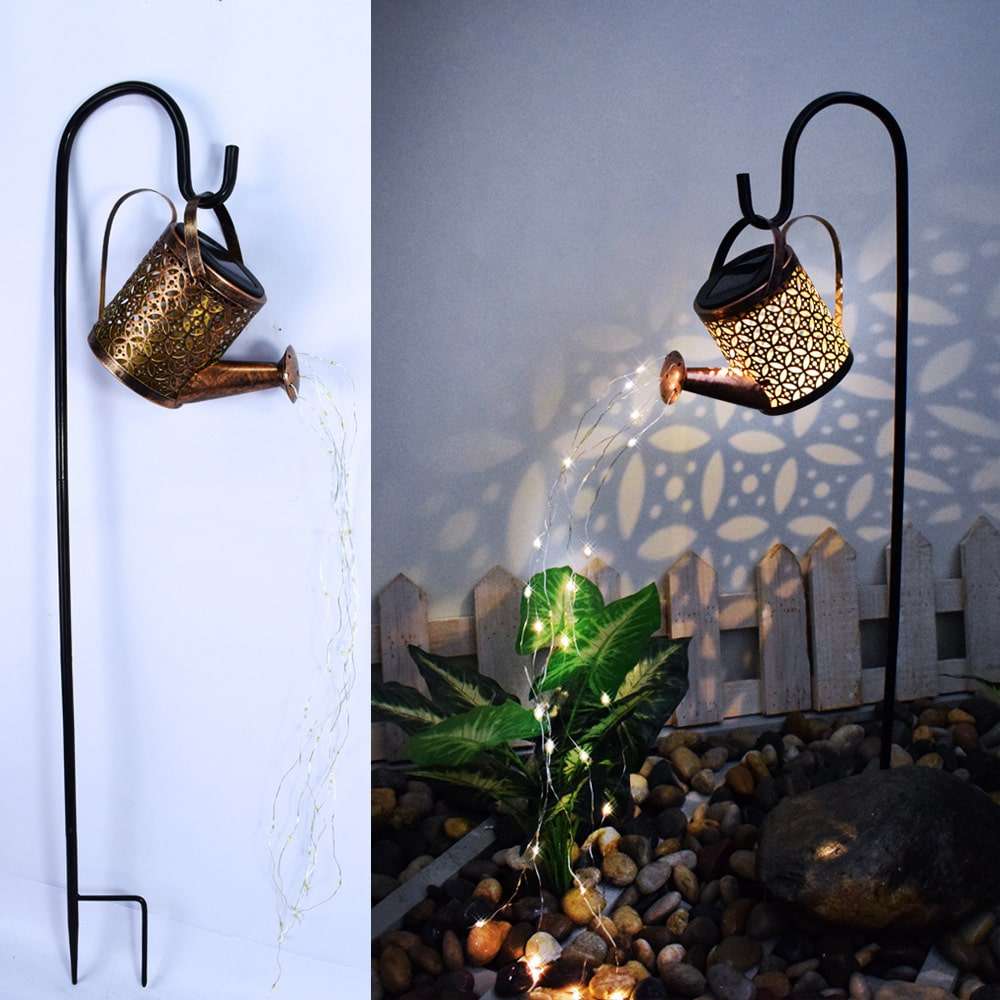 Solcellsdriven LED-trädgårdskanna lampa