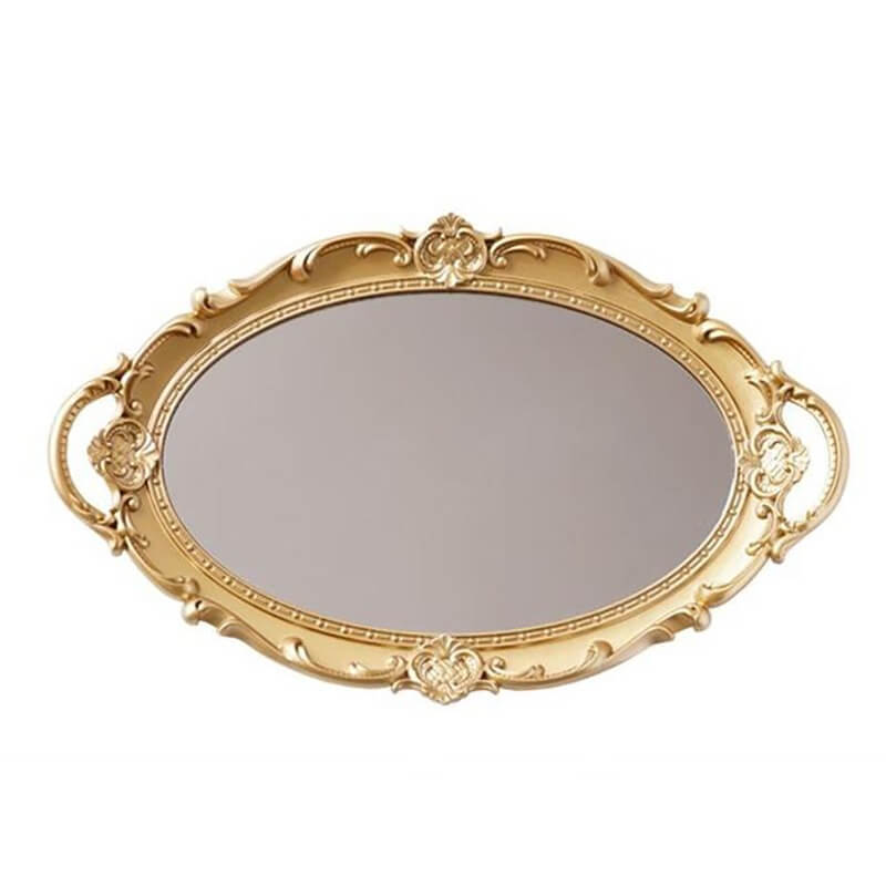 Spegelblank oval bricka vintage design