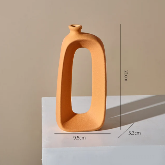 Keramisk ihålig vas abstrakt design