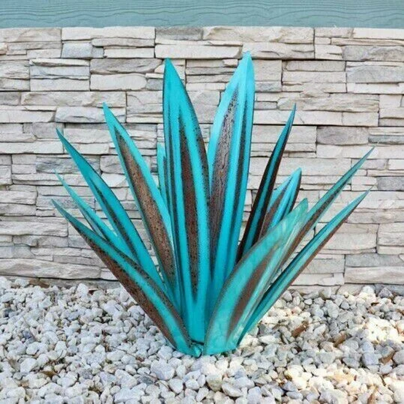 Konstgjord metall Agave växt dekoration trädgårdsprydnad 27-35 cm