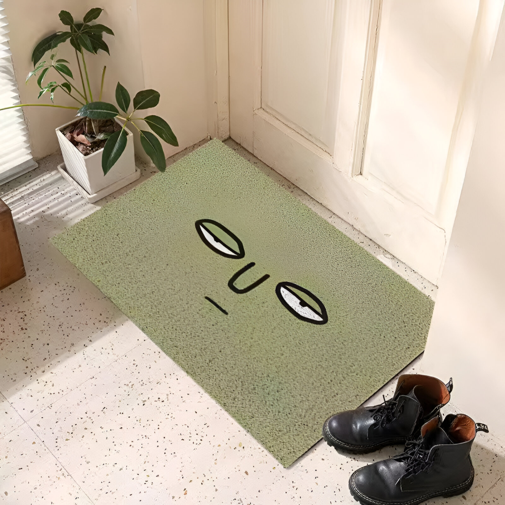 Halkfri PVC Dörrmatta med Smiley-ansikte Entrématta