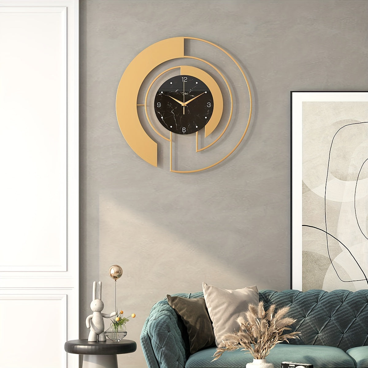 Modern metal väggklocka rund glasdesign tyst rörelse