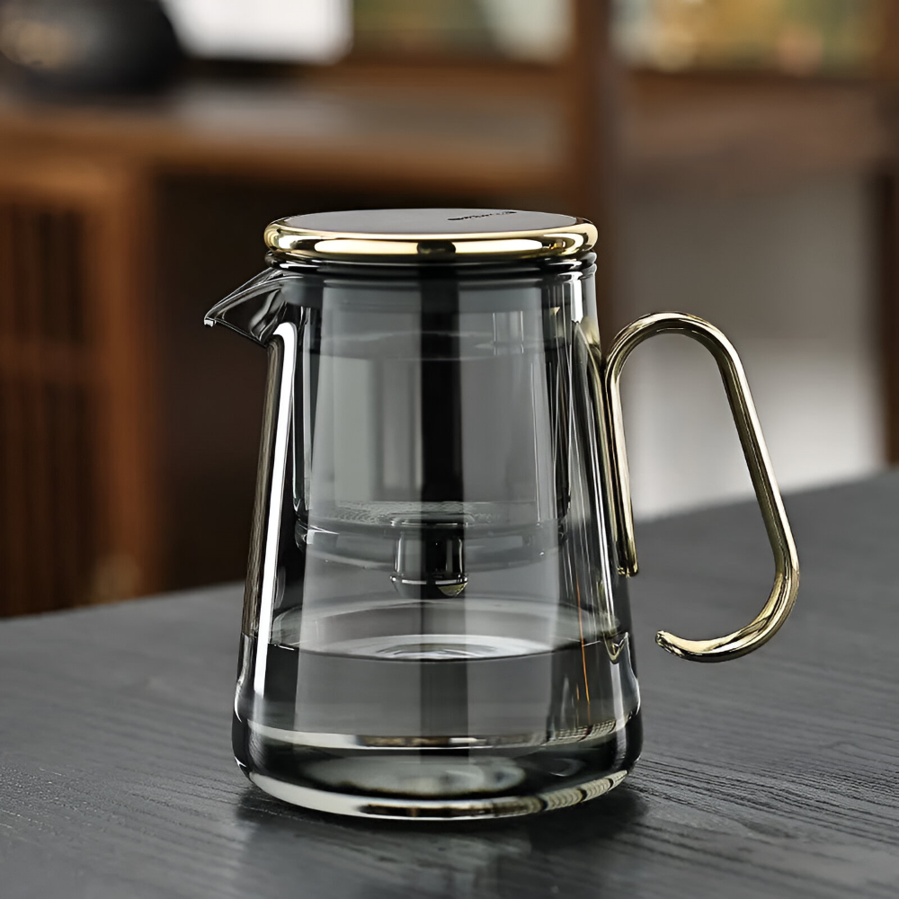 700ml Magnetisk Glas-Tekanna - Borosilikatglas & Rostfritt Stål – Droppfri