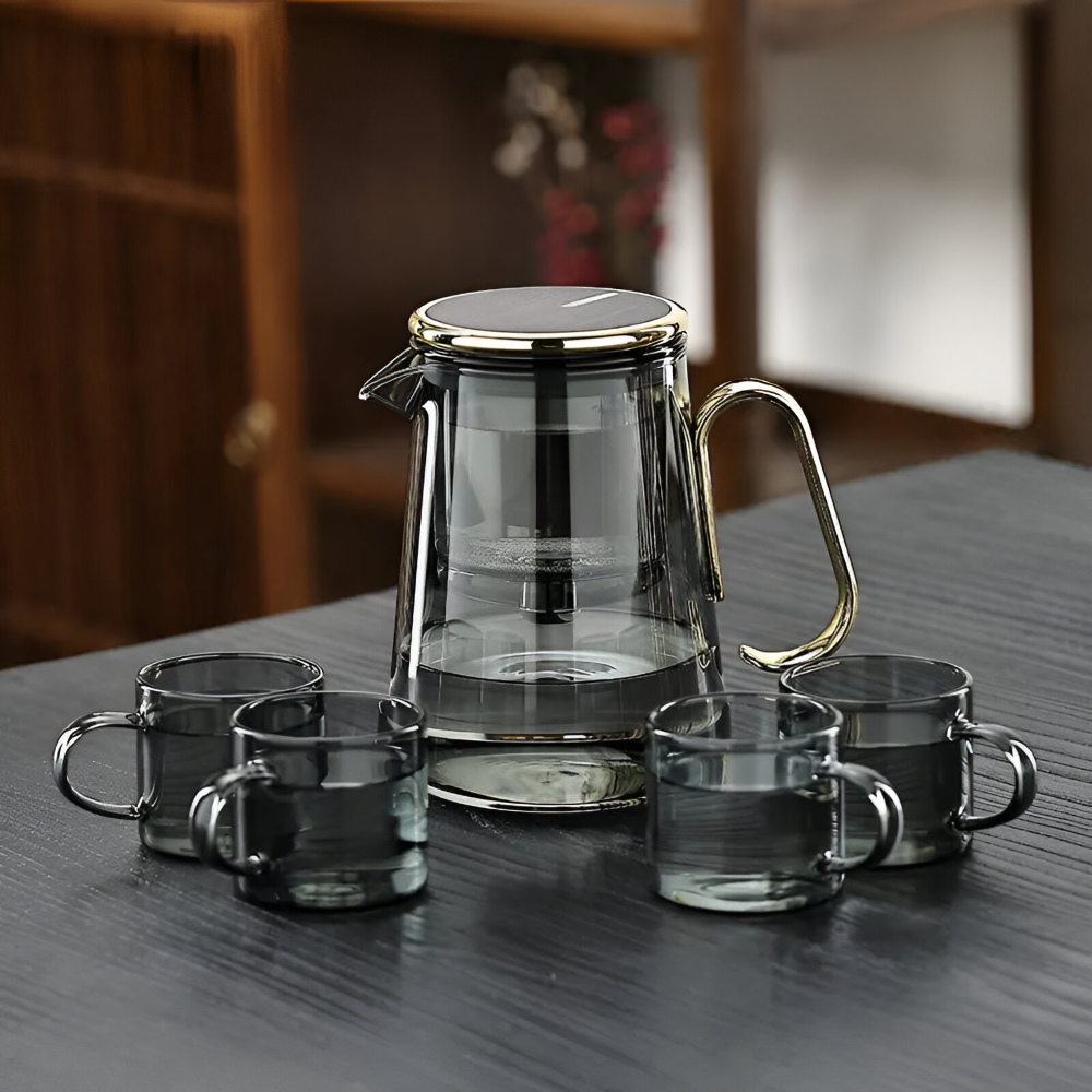 700ml Magnetisk Glas-Tekanna - Borosilikatglas & Rostfritt Stål – Droppfri