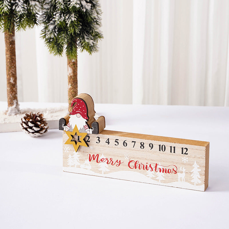 Julmobil I Trä Med Jultomte