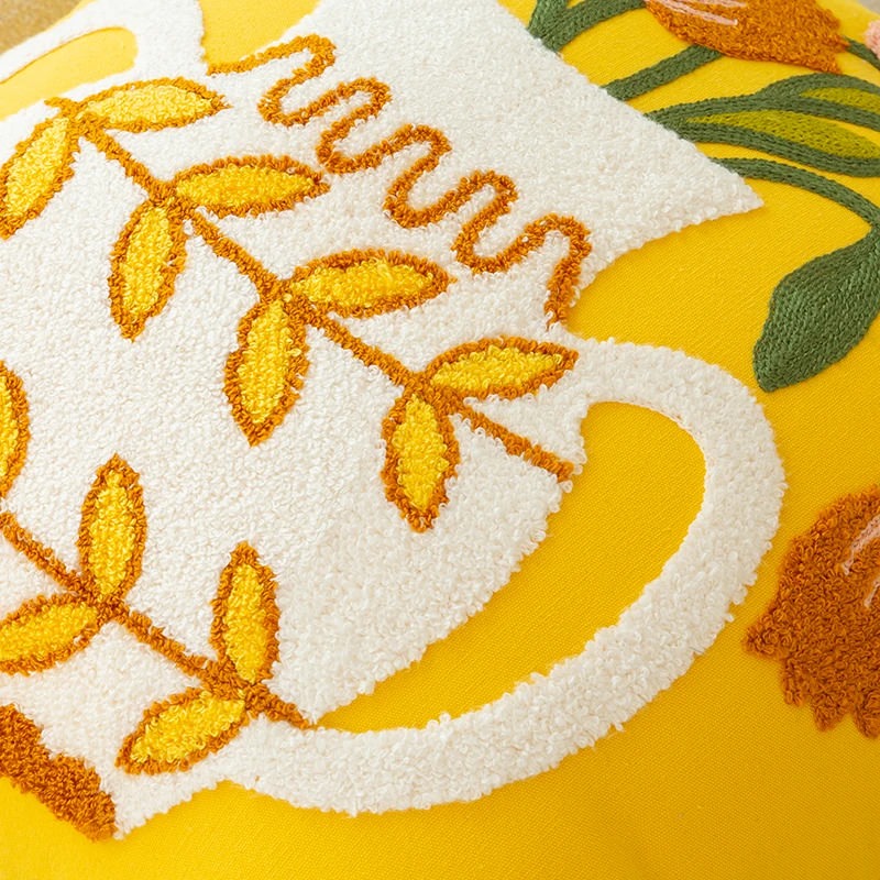 Kuddeöverdrag Broderade Blommor